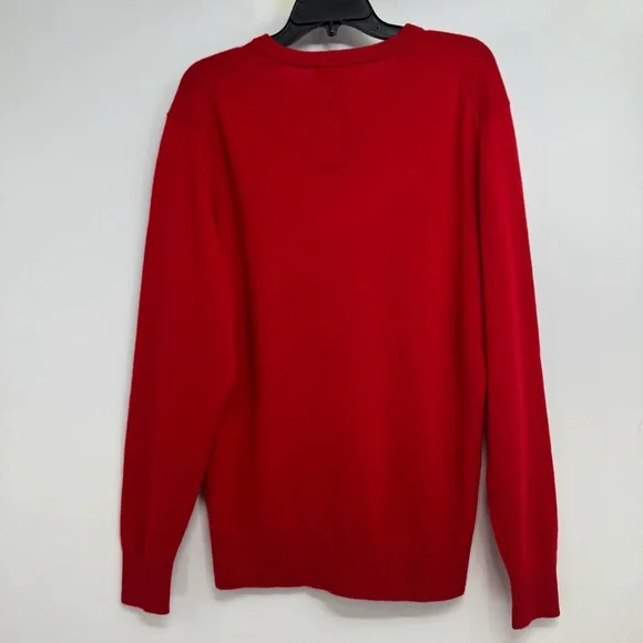 $200 Daniel Cremieux Men’s LLuxury 100% Cashmere V Neck Pullover Red Sweater